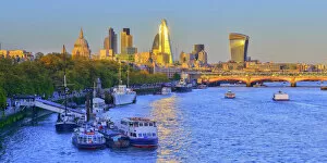 Northern European Gallery: UK, England, London, City of London Skyline and River Thames