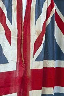 Images Dated 18th April 2010: UK, England, London, The East End, Spitalfields Market, Battered Union Jack Flag