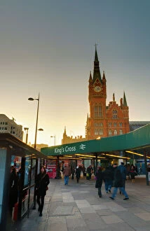 Northern European Gallery: UK, England, London, Kings Cross Station and Midland Hotel above St. Pancras Station