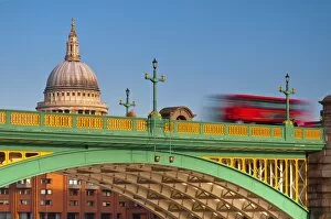 Skylines Gallery: UK, England, London, St. Pauls Cathedral and Southwark Bridge
