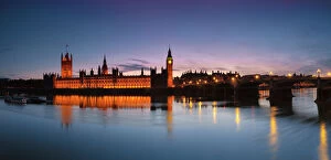 Western European Gallery: UK, London, Houses of Parliament, Big Ben, River Thames, Westminster Bridge