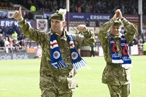 Images Dated 2nd October 2010: Armed Forces Tribute: Heart of Midlothian vs Rangers - Clydesdale Bank Scottish Premier League