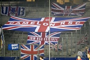 Football Action Friendly Collection: Fighting Rangers: A Spirited Performance Amidst Hamburg's Banners (2-1)