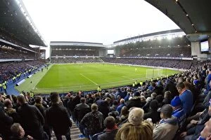 Soccer Football Action Old Firm Derby Glasgow Collection: A Full House at Ibrox Stadium: Rangers vs Celtic - Intense Rivalry in the Ladbrokes Premiership