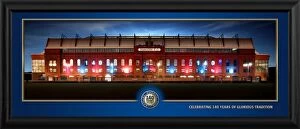 Glasgow Celtic Collection: Ibrox at Night Framed Panoramic
