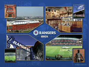 Framed Products Previous Seasons Collection: Ibrox Stadium Framed 16x12 Montage Print