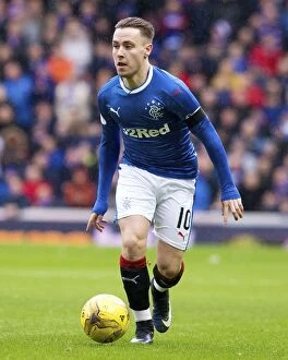 Soccer Football Action Old Firm Derby Glasgow Collection: Intense Rangers vs Celtic Clash at Ibrox Stadium: Barrie McKay Leads Scottish Cup Champions