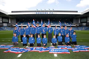 Images Dated 18th September 2010: Rangers 4-0 Dundee United: Triumphant Flag Procession at Ibrox Stadium