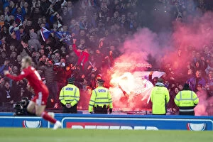 Betfred Cup Collection: Rangers Fans Celebrate at Hampden Park: Betfred Cup Semi Final Victory over Aberdeen (2003)