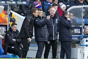 Soccer Football Action Collection: Rangers FC: Murty Consults Johansson and Nicholl during Rangers vs Heart of Midlothian at Ibrox