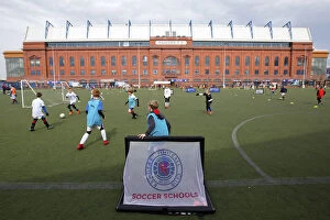 Soccer School Collection: Rangers Players Visit Easter Soccer School - Ibrox Complex