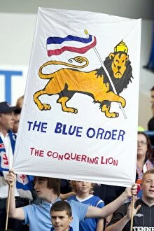 Football Action Fans Banners Collection: Rangers Triumph: 5-1 Victory Over Elgin City at Ibrox Stadium - The Blue Order's Euphoric