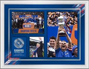 <b class=qtipBold><figcaption>SFL 3 Champions Framed Print</figcaption></b><br>SFL 3 Champions Celebration 16x12" Montage Print Framed in a modern silver moulding 466x365mm RANG700<br><em>© Copyright Rangers FC - All Rights Reserved 2013 - All Rights Reserved</em> SFL 3 Champions Framed Print