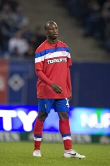 Football Action Friendly Collection: Sone Aluko Scores the Thrilling Winning Goal for Rangers Against Hamburg (2-1)