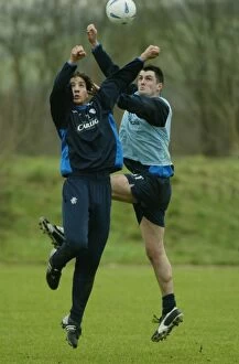Steven Thompson Collection: Steven Thompson and Hamed Namouchi in Focus: Training at Murray Park, February 2004