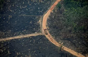 Images Dated 24th August 2019: An aerial view of a deforested plot of the Amazon in Boca do Acre
