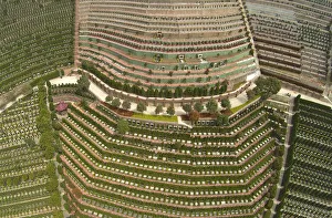 An aerial view of a public cemetery ahead of the Qingming Festival, or Tomb Sweeping An aerial view of a public cemetery ahead of the Qingming Festival, or Tomb Sweeping