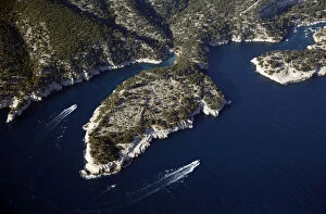 Images Dated 18th February 2016: An aerial view shows the Calanques National Park near Marseille