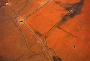 Images Dated 27th January 2014: An aerial view of small dams containing water are seen in dry paddocks located north-west