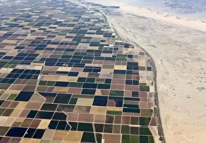 Abstracts Gallery: Agricultural farm land is shown next to the desert in the Imperial valley near El Centro