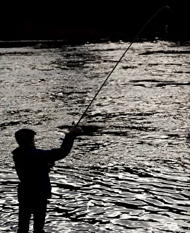 An angler casts his line on the opening day of the salmon fishing season on the River Tay An angler casts his line on the opening day of the salmon fishing season on the River Tay