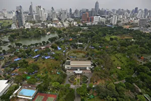 Anti-government protesters tents are set up inside Bangkoks Lumpini Park Anti-government protesters tents are set up inside Bangkoks Lumpini Park
