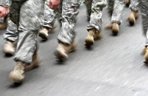 Images Dated 16th March 2013: US army soldiers are seen marching in the St. Patricks Day Parade in New York