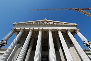 The Austrian Parliament building is seen under construction in Vienna The Austrian Parliament building is seen under construction in Vienna