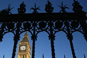 The Big Ben Clock Tower is seen through a gate, in central London The Big Ben Clock Tower is seen through a gate, in central London