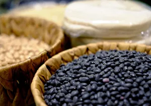 Black beans are seen at the kitchen of Go Green restaurant in La Paz Black beans are seen at the kitchen of Go Green restaurant in La Paz