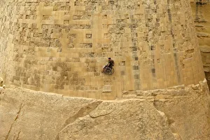British former police officer Swasie Turner abseils for charity in a wheelchair down British former police officer Swasie Turner abseils for charity in a wheelchair down