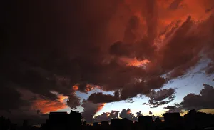 Buenos Aires city skylike is seen as a storm approaches at sunset Buenos Aires city skylike is seen as a storm approaches at sunset