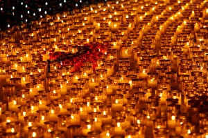 Candles are seen during the Festival of Lights Cittadella, in the medieval citadel in Victoria Candles are seen during the Festival of Lights Cittadella, in the medieval citadel in Victoria
