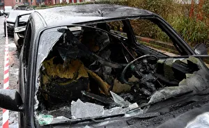 Several cars are seen, after they were torched in the early hours of the morning Several cars are seen, after they were torched in the early hours of the morning