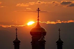 The church of St. Prophet Ilya is pictured during sunset in Nizhny Novgorod The church of St. Prophet Ilya is pictured during sunset in Nizhny Novgorod