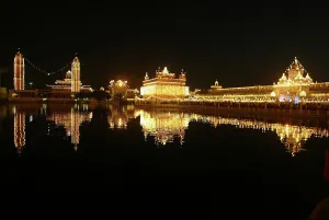 Temple Prints: Print of the Golden Temple illuminated at night