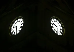 The clock faces on the Pembroke Clock Tower are seen in Pembroke The clock faces on the Pembroke Clock Tower are seen in Pembroke