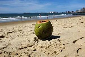 A coconut is pictured at a beach in Fortaleza A coconut is pictured at a beach in Fortaleza