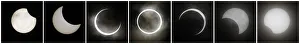 A combination photo shows an annular eclipse seen in Tokyo A combination photo shows an annular eclipse seen in Tokyo