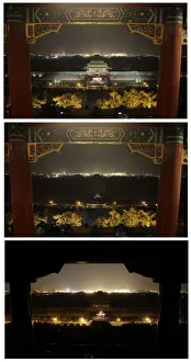 A combination picture shows a view of the Forbidden City before A combination picture shows a view of the Forbidden City before