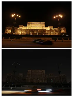 A combination of pictures shows Romanias Parliament building before A combination of pictures shows Romanias Parliament building before