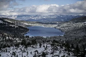 Images Dated 6th December 2015: Donner Lake is pictured after fresh snowfall near Truckee, California