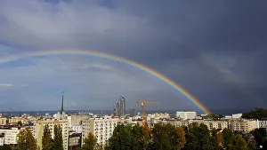 A double rainbow is seen above the Baltic Sea after rain in Gdynia A double rainbow is seen above the Baltic Sea after rain in Gdynia