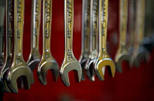 Flat spanners are displayed at a hardware store in Marseille Flat spanners are displayed at a hardware store in Marseille