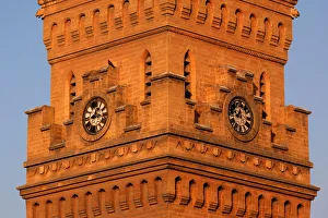 A general view of a clock dial without hands on the British era Empress Market building A general view of a clock dial without hands on the British era Empress Market building