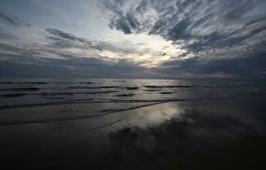 A general view of Fanore beach in evening light, Fanore A general view of Fanore beach in evening light, Fanore