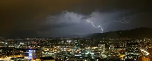 Power Of Nature Gallery: A general view shows lightning over the city of Zurich