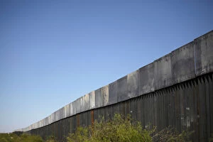 Juarez Gallery: A general view shows a new section of bollard wall in Santa Teresa as seen from the
