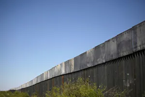 Juarez Gallery: A general view shows a new section of bollard wall in Santa Teresa as seen from the