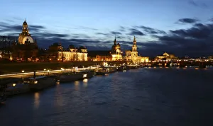 A general view shows the old city with the Frauenkirche (Church of Our Lady) and the A general view shows the old city with the Frauenkirche (Church of Our Lady) and the